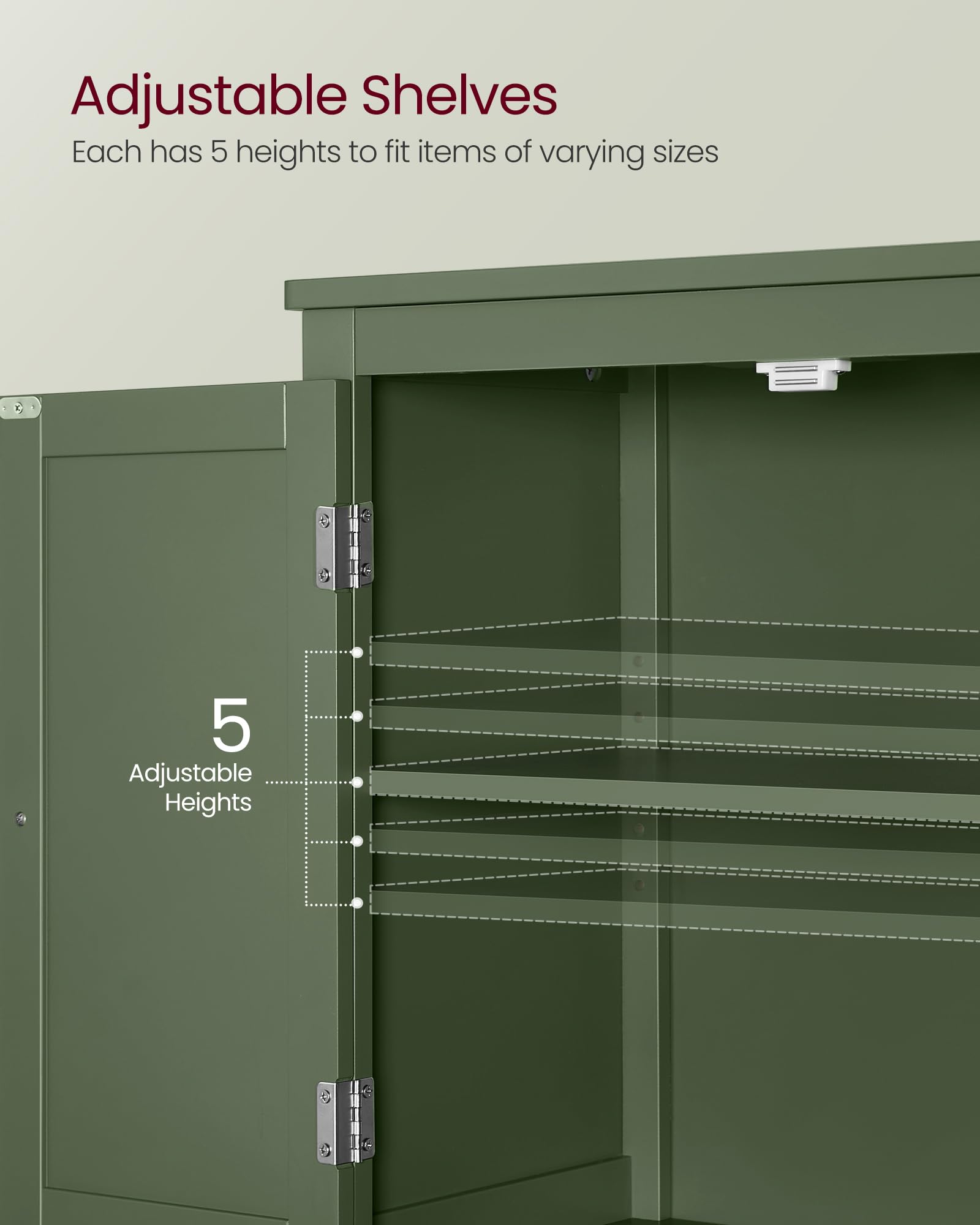 Foto 4 | Gabinete De Almacenamiento De Piso Para Baño Vasagle Forest Green - Venta Internacional.