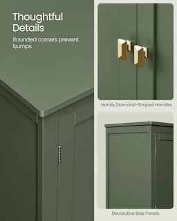 Foto 6 | Gabinete De Almacenamiento De Piso Para Baño Vasagle Forest Green - Venta Internacional.