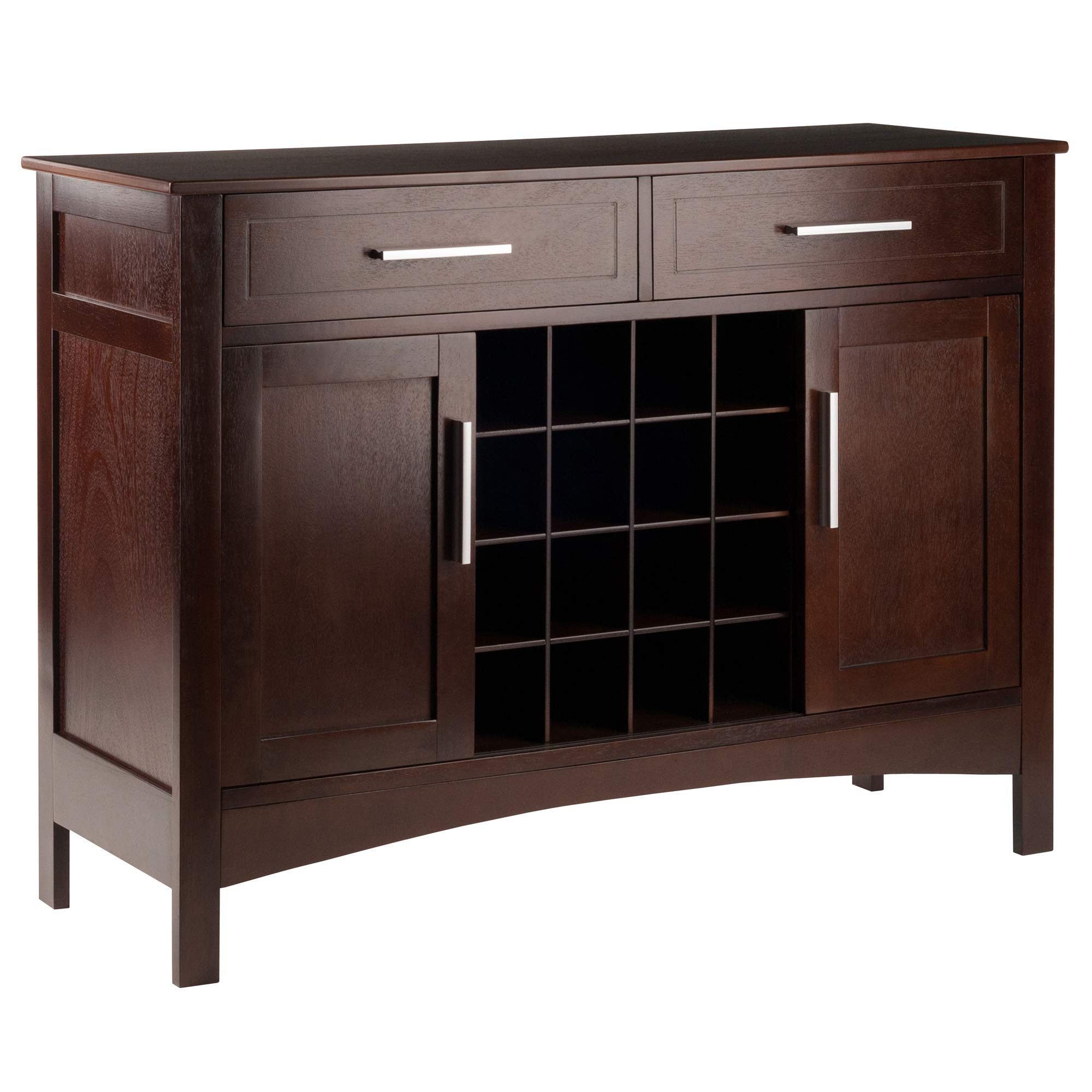Armario Buffet Winsome Gordon Con Puertas Corredizas, Color Nogal - Venta Internacional.