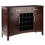 Armario Buffet Winsome Gordon Con Puertas Corredizas, Color Nogal - Venta Internacional.