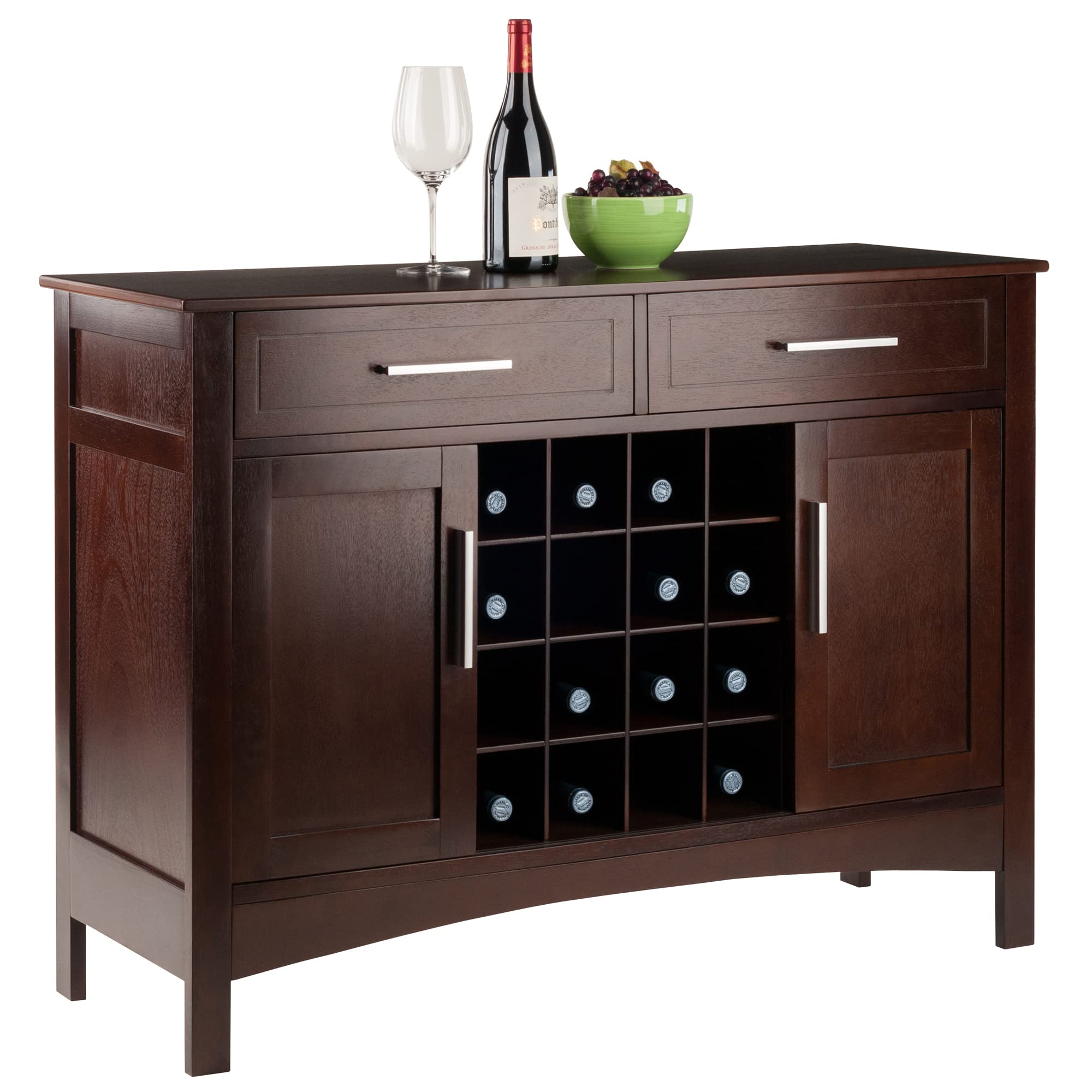 Foto 6 | Armario Buffet Winsome Gordon Con Puertas Corredizas, Color Nogal - Venta Internacional.