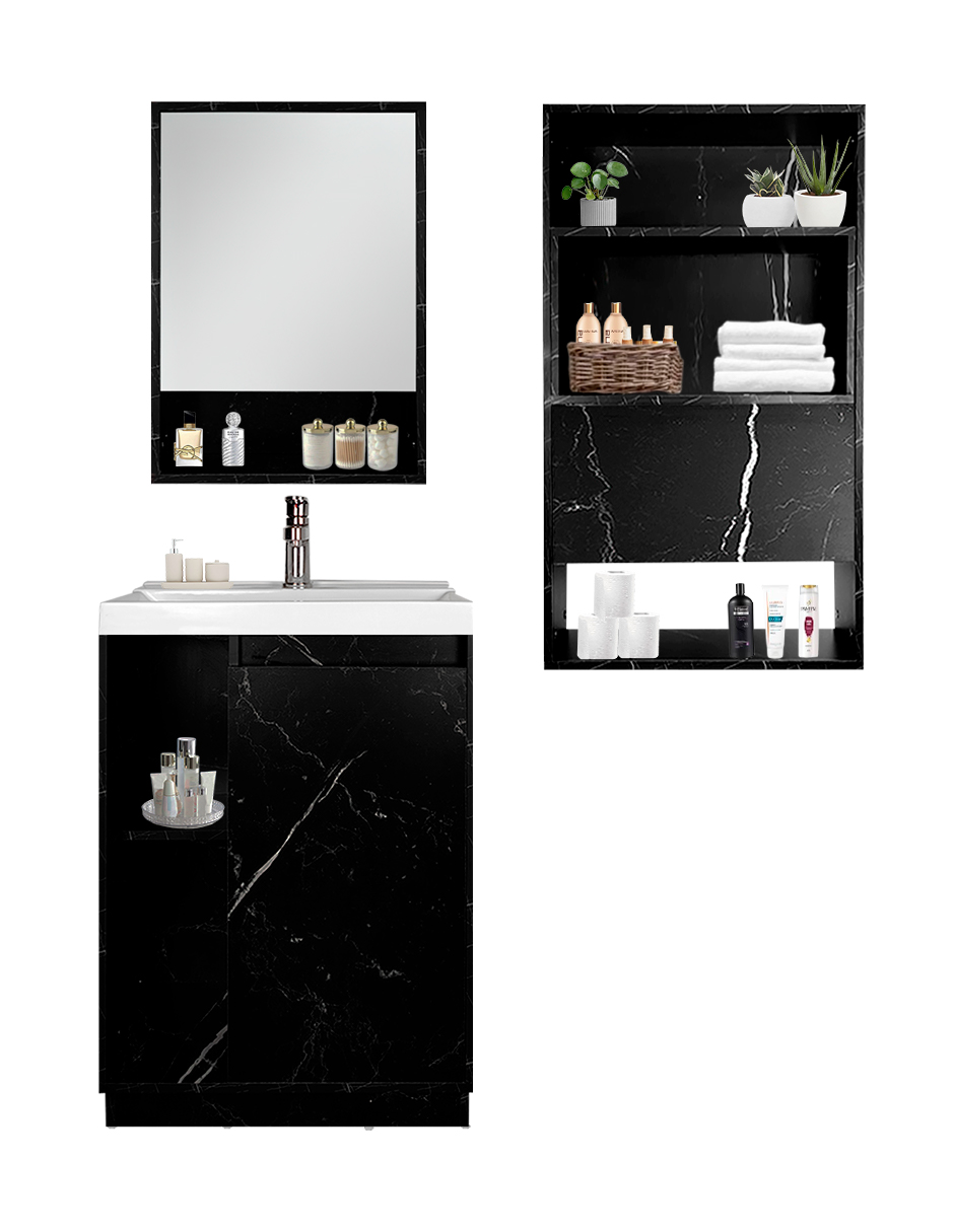 Foto 8 | Combo De Baño Moderno, Gabinete Con Botiquín Y Mueble Sobre Wc, Combo Dublín