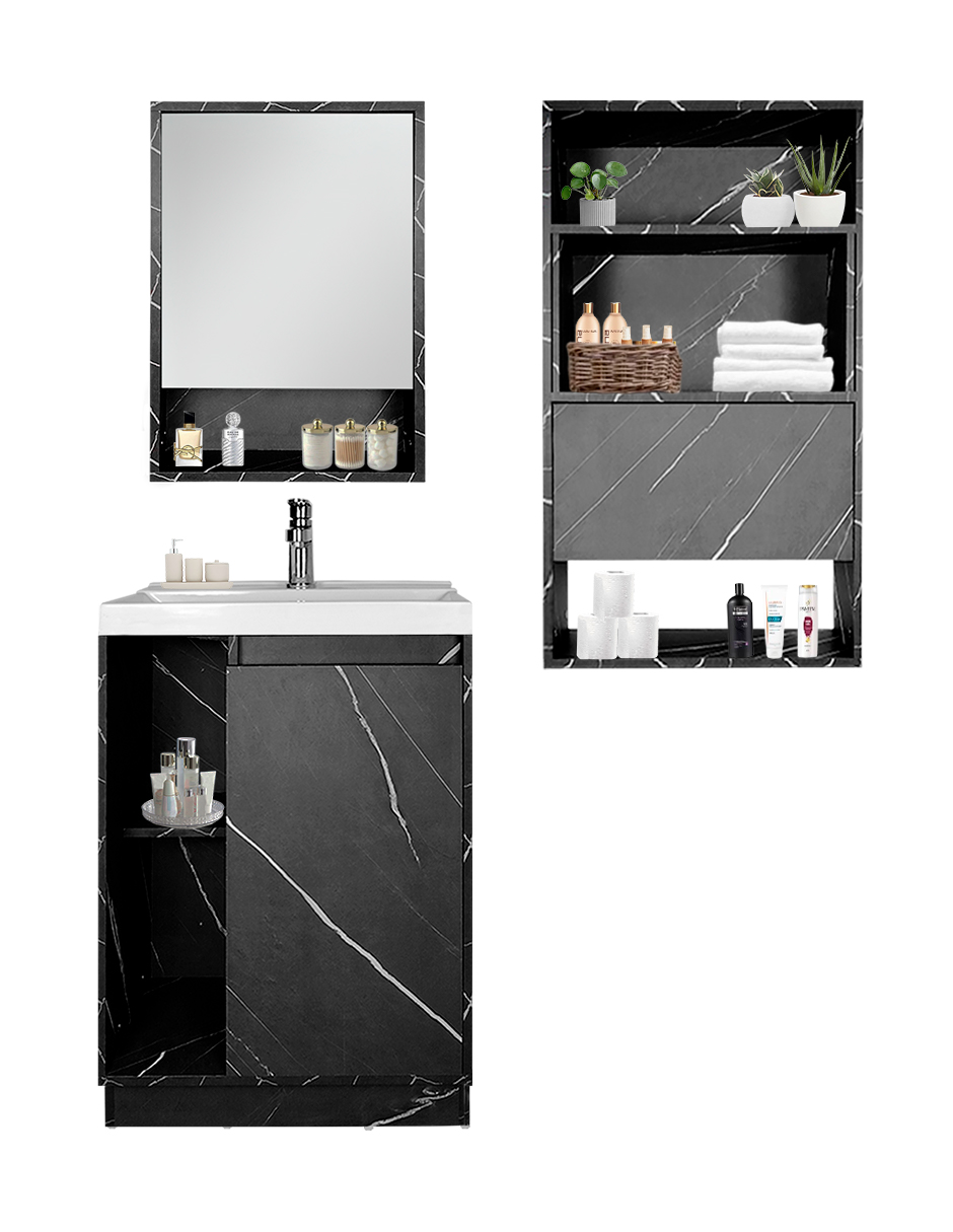 Foto 8 | Combo De Baño Moderno, Gabinete Con Botiquín Y Mueble Sobre Wc, Combo Dublín