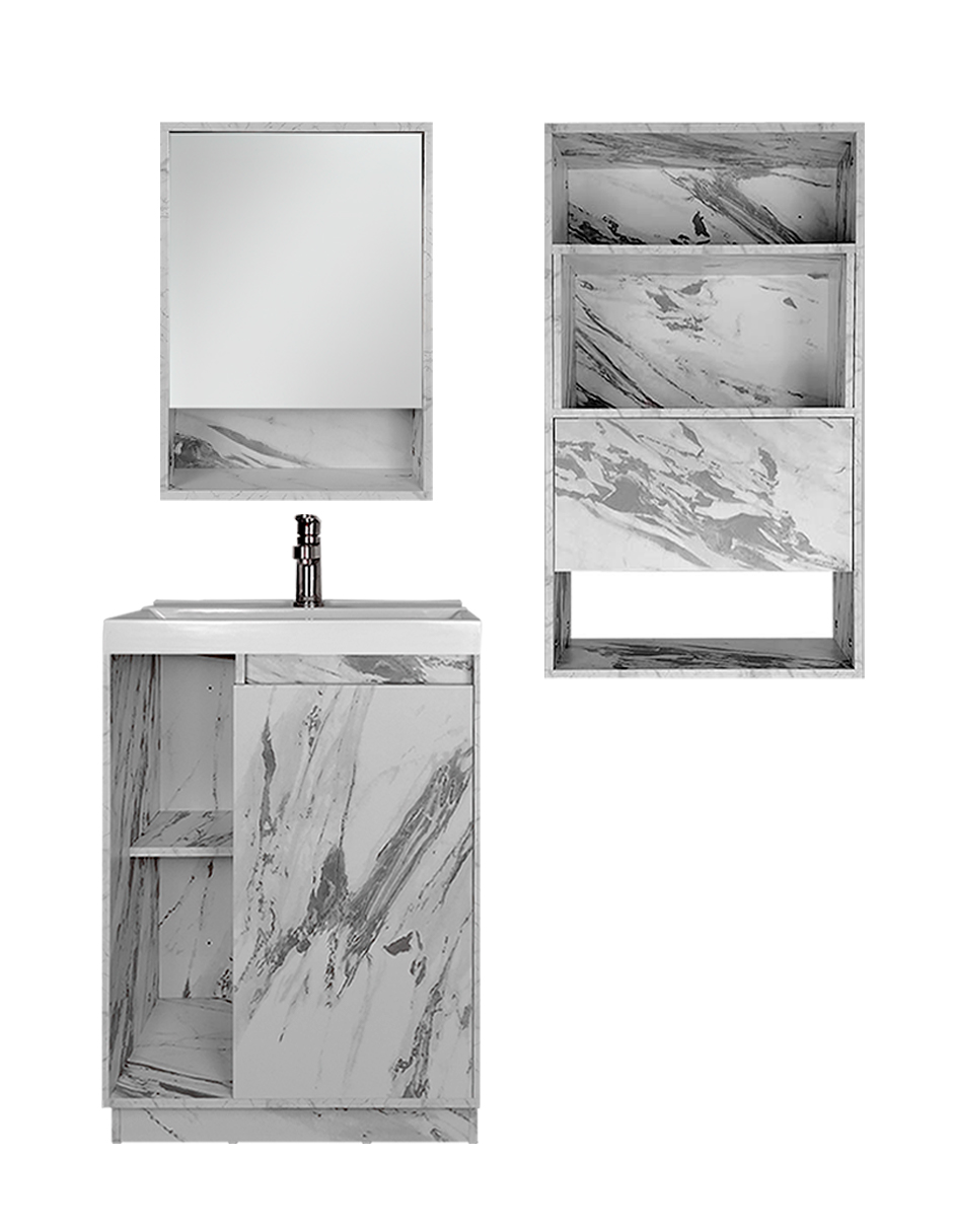 Foto 1 | Combo De Baño Moderno, Gabinete Con Botiquín Y Mueble Sobre Wc, Combo Dublín
