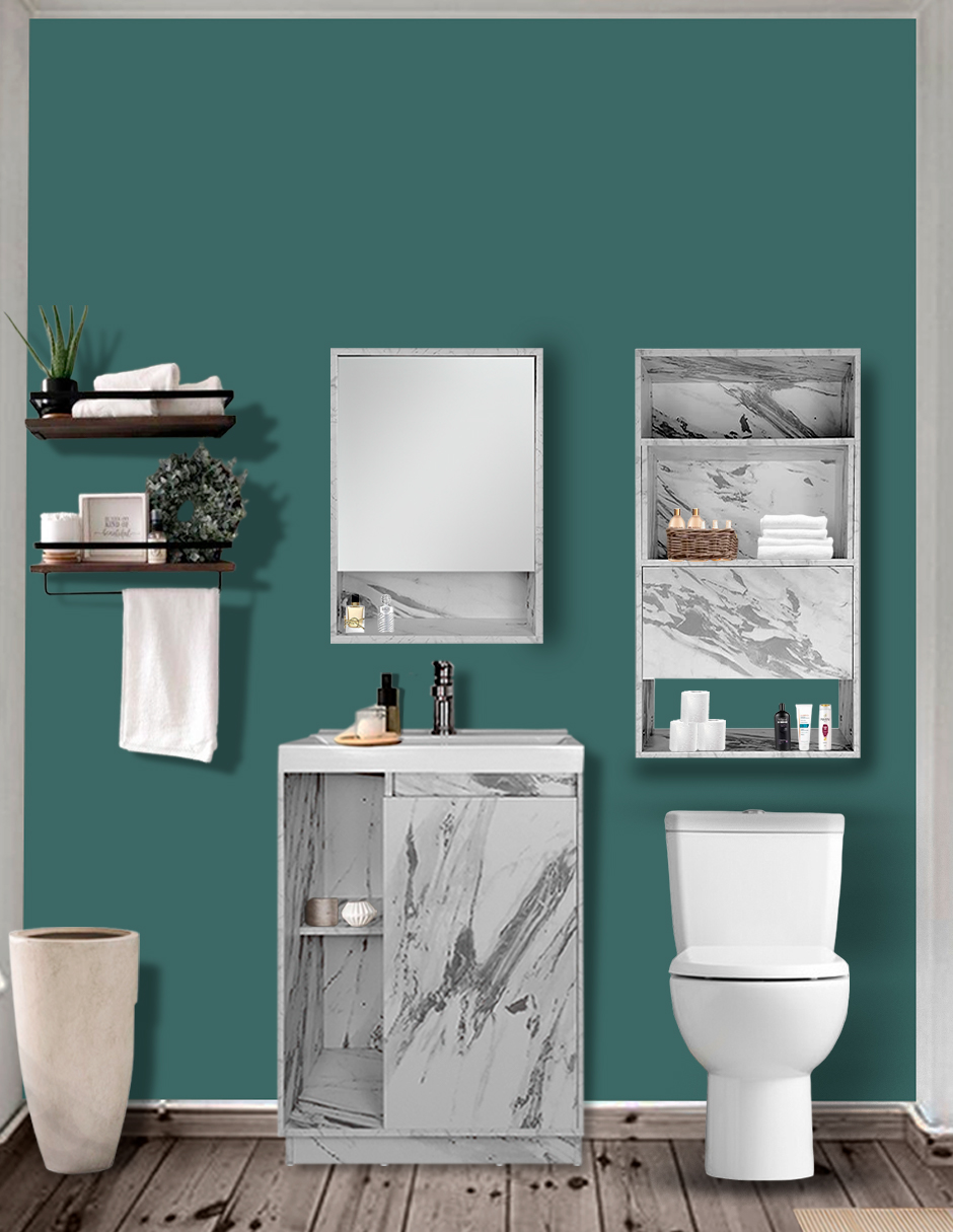 Foto 2 | Combo De Baño Moderno, Gabinete Con Botiquín Y Mueble Sobre Wc, Combo Dublín
