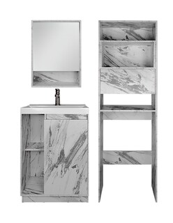 Foto 1 | Combo Barcelona Combo Gabinete Para Baño Con Botiquín Y Mueble Sobre Wc.