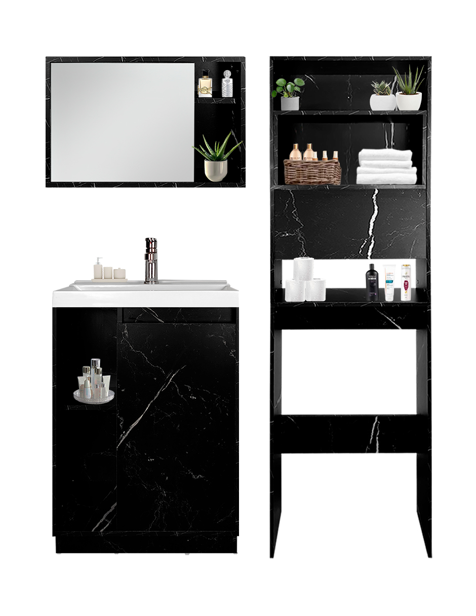 Foto 8 | Combo Milán. Gabinete De Baño Con Botiquín Y Mueble Sobre Wc.
