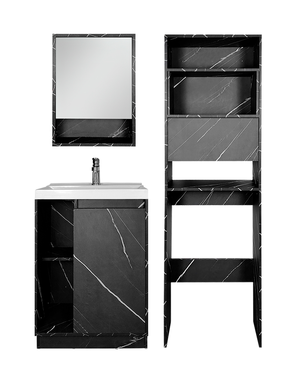 Combo Barcelona Combo Gabinete Para Baño Con Botiquín Y Mueble Sobre Wc.