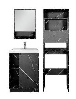Foto 1 | Combo Barcelona Combo Gabinete Para Baño Con Botiquín Y Mueble Sobre Wc.