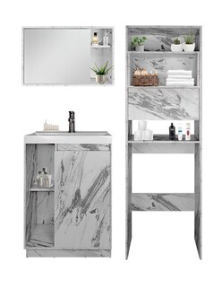 Foto 8 | Combo Milán. Gabinete De Baño Con Botiquín Y Mueble Sobre Wc.
