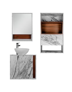 Foto 2 | Combo Montreal Gabinete De Baño Moderno Con Lavabo Botiquín Y Espejo Mdf