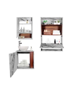 Foto 8 | Combo Montreal Gabinete De Baño Moderno Con Lavabo Botiquín Y Espejo Mdf