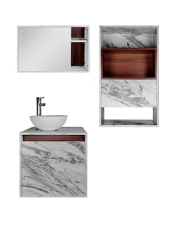 Foto 2 | Combo Marruecos Gabinete De Baño Moderno Con Lavabo Botiquín Y Sobre Wc Mdf