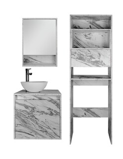 Foto 2 | Combo Casa Blanca Gabinete De Baño Moderno Con Botiquín Mueble Sobre Wc Mdf