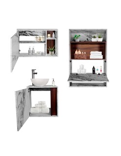 Foto 8 | Combo Chicago Gabinete de Baño con Botiquín y Mueble Sobre WC MDF Moderno