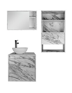Foto 2 | Combo Marruecos Gabinete De Baño Moderno Con Lavabo Botiquín Y Sobre Wc Mdf