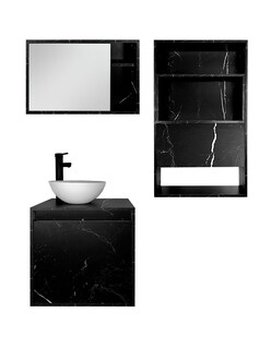 Foto 2 | Combo Marruecos Gabinete De Baño Moderno Con Lavabo Botiquín Y Sobre Wc Mdf