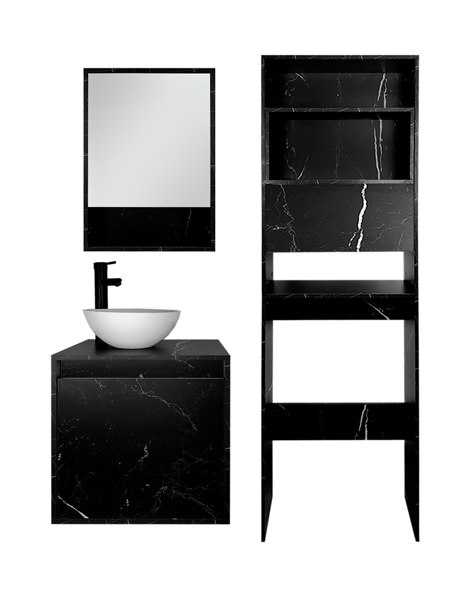 Foto 2 | Combo Casa Blanca Gabinete De Baño Moderno Con Botiquín  Mueble Sobre Wc  Mdf