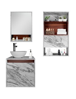 Foto 8 | Combo Kampala Gabinete de Baño Moderno con Espejo MDF + Botiquín y Mueble sobre WC 3 Piezas