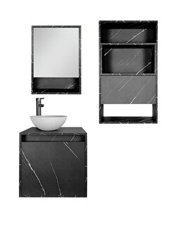 Foto 2 | Combo Kampala Gabinete de Baño Moderno con Espejo MDF + Botiquín y Mueble sobre WC 3 Piezas