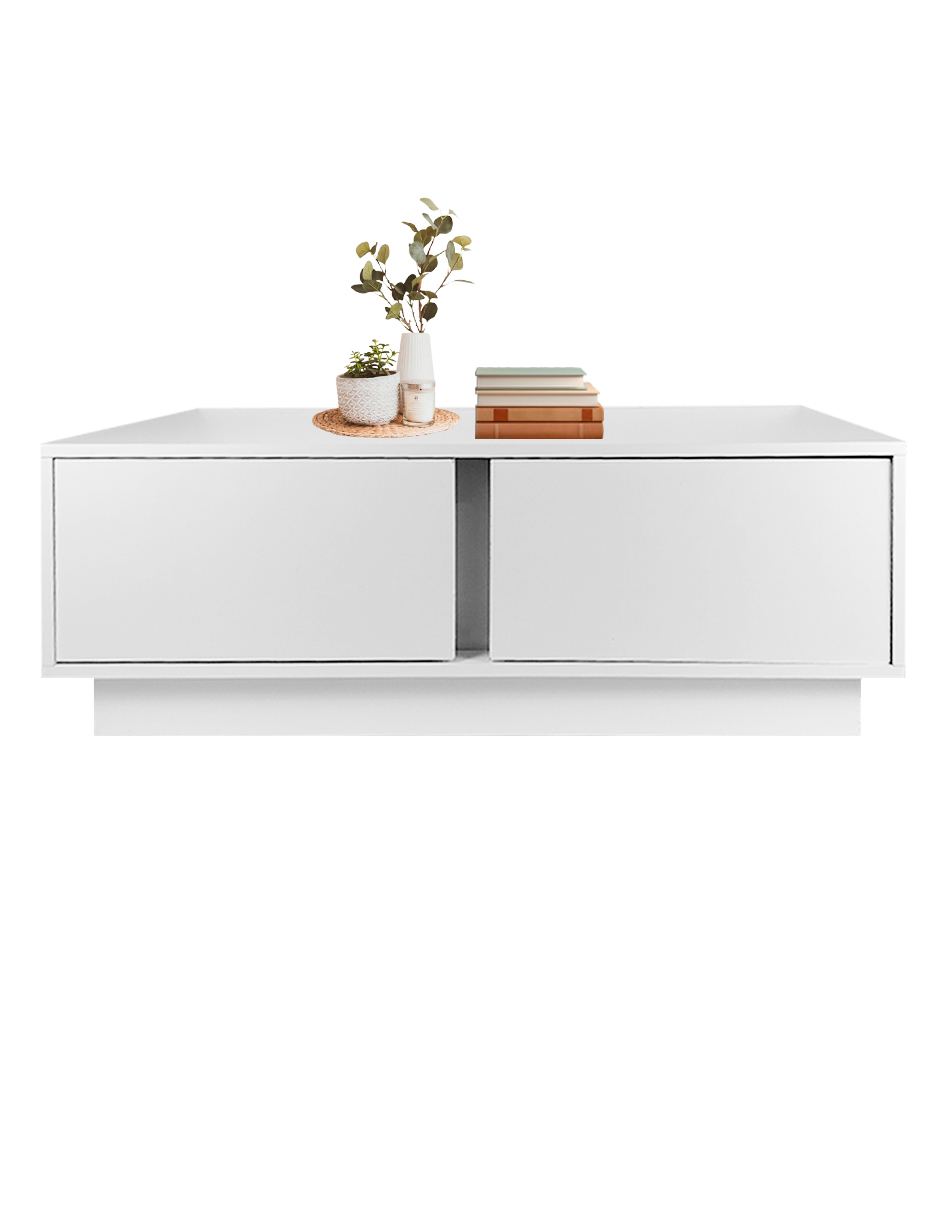 Foto 9 pulgar | Mesa De Centro Modelo Alba   Rectangular  2 Cajones  Melamina  Diseño Moderno.