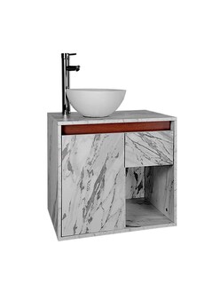 Foto 5 | Combo Bombay Gabinete de Baño Moderno con Espejo Mueble Sobre WC con 3 Estantes MDF