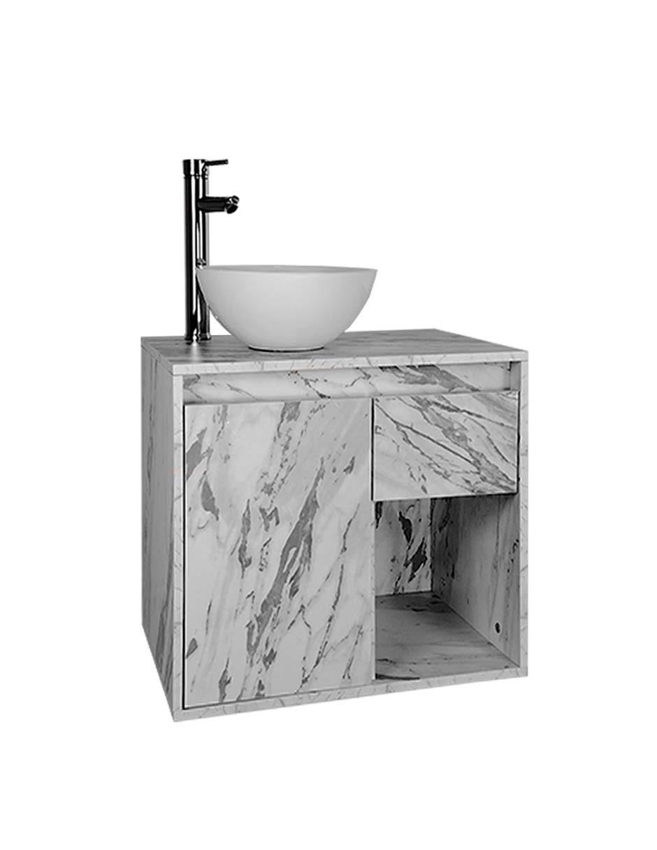 Foto 6 pulgar | Combo Daca Gabinete de Baño Moderno con Espejo Mueble Sobre WC con 3 Estantes MDF