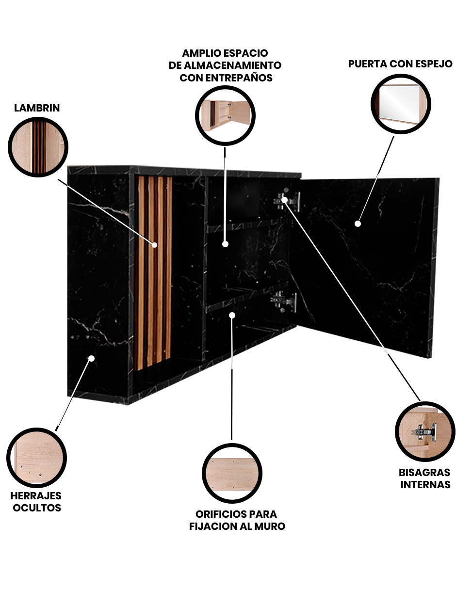 Foto 7 | Gabinete para Baño Decomobil con Espejo