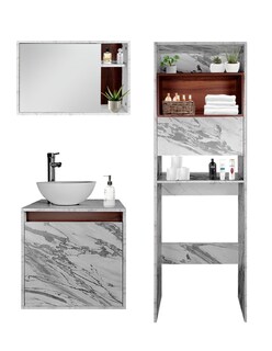 Foto 8 | Combo Argel Gabinete de Baño Moderno con Mueble Sobre WC y Botiquín MDF