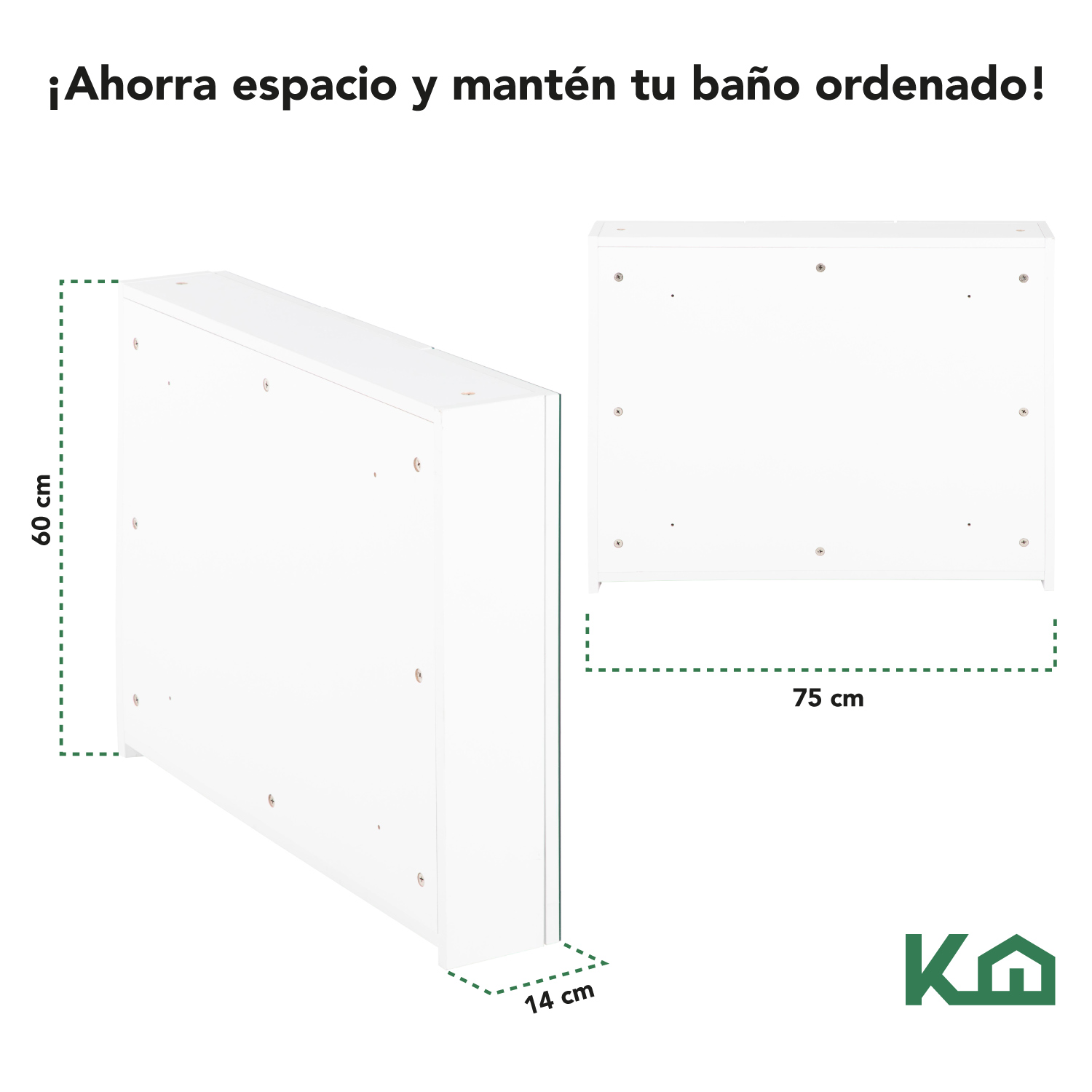 Foto 6 pulgar | Botiquín para Baño Kingshouse Blanco con 3 Puertas