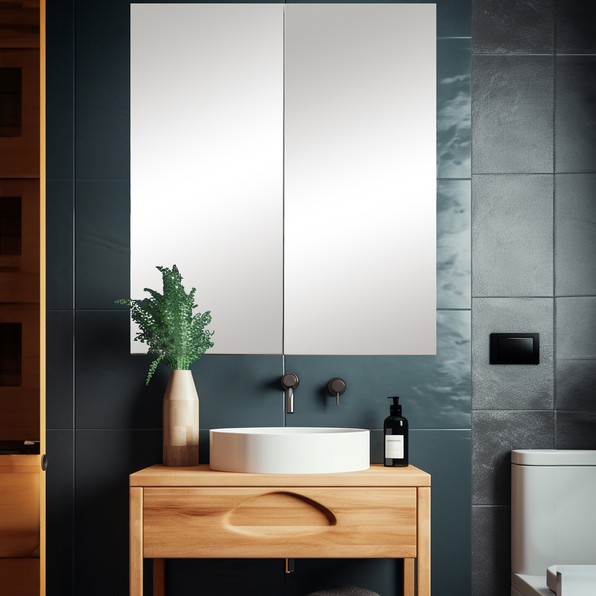 Foto 4 pulgar | Mueble Botiquín con Espejo para Baño Gravita Blanco