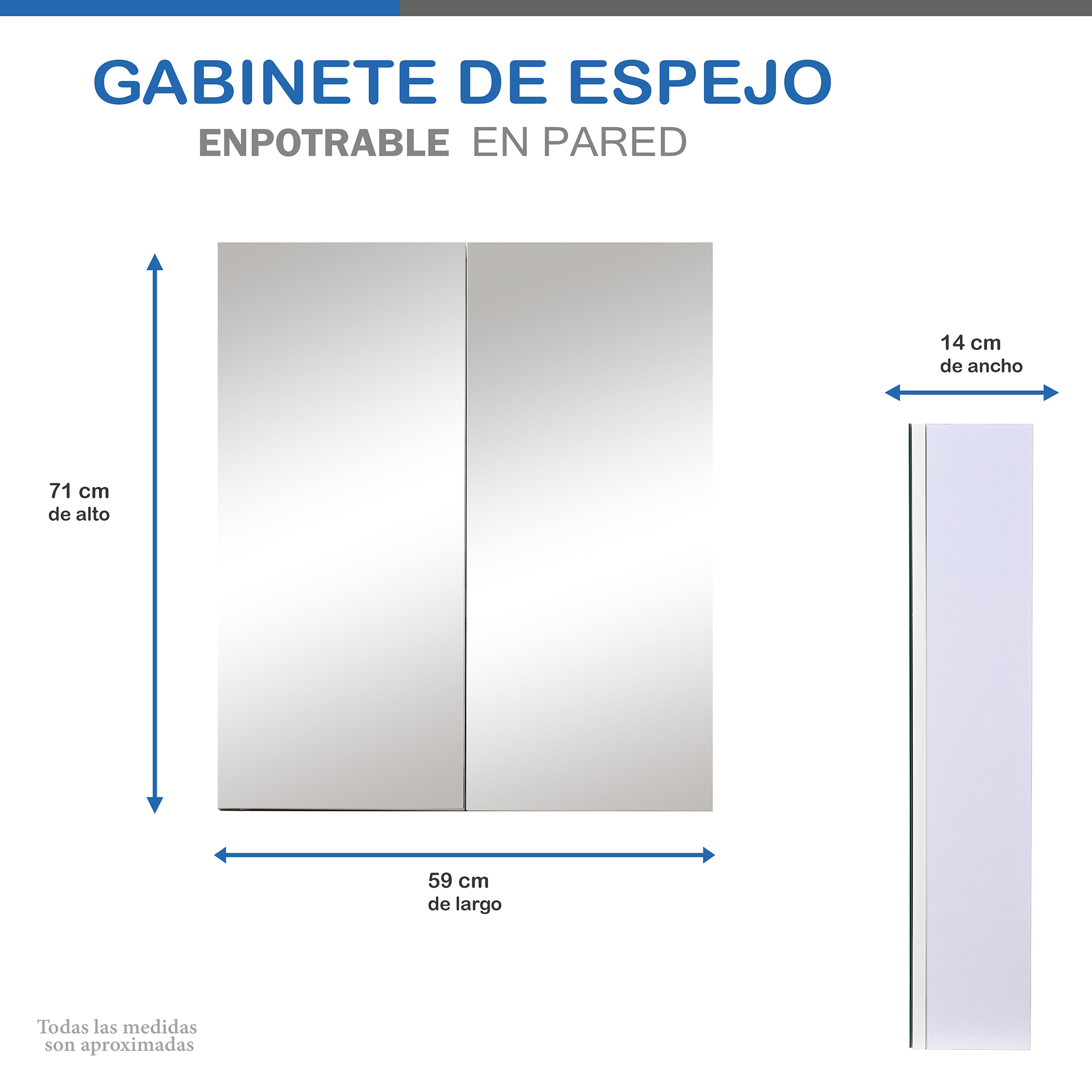 Foto 6 pulgar | Mueble Botiquín con Espejo para Baño Gravita Blanco