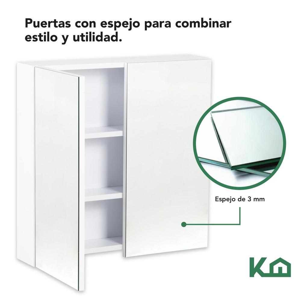 Foto 4 pulgar | Botiquin Con Espejo Para Baño Organizador 2 Puertas Gabinete