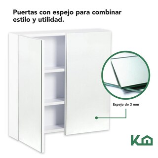 Foto 3 | Botiquin Con Espejo Para Baño Organizador 2 Puertas Gabinete