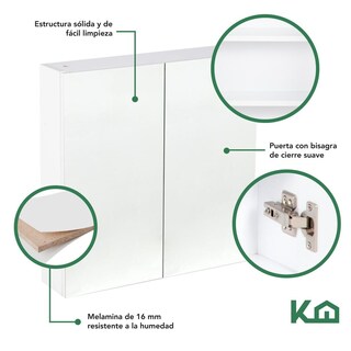 Foto 6 | Botiquin Con Espejo Para Baño Organizador 2 Puertas Gabinete