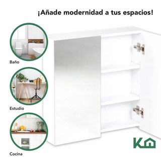 Foto 7 | Botiquin Con Espejo Para Baño Organizador 2 Puertas Gabinete