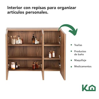 Foto 4 | Botiquin Con Espejo Para Baño Organizador 3 Puertas Gabinete