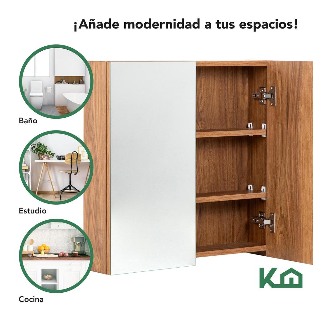 Foto 8 pulgar | Botiquin Con Espejo Para Baño Organizador 3 Puertas Gabinete