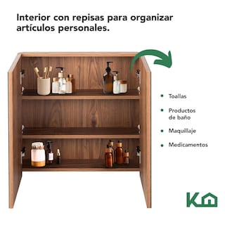 Foto 4 | Botiquin Con Espejo Para Baño Organizador 2 Puertas Gabinete
