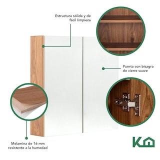 Foto 6 | Botiquin Con Espejo Para Baño Organizador 2 Puertas Gabinete