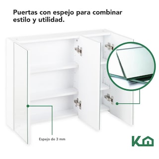 Foto 3 | Botiquin Con Espejo Para Baño Organizador 3 Puertas Gabinete