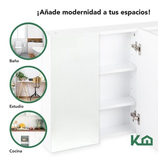 Foto 7 | Botiquin Con Espejo Para Baño Organizador 3 Puertas Gabinete