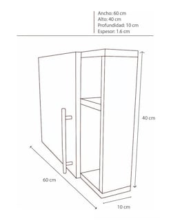 Foto 4 | Mueble Organizador de Mdf Negro