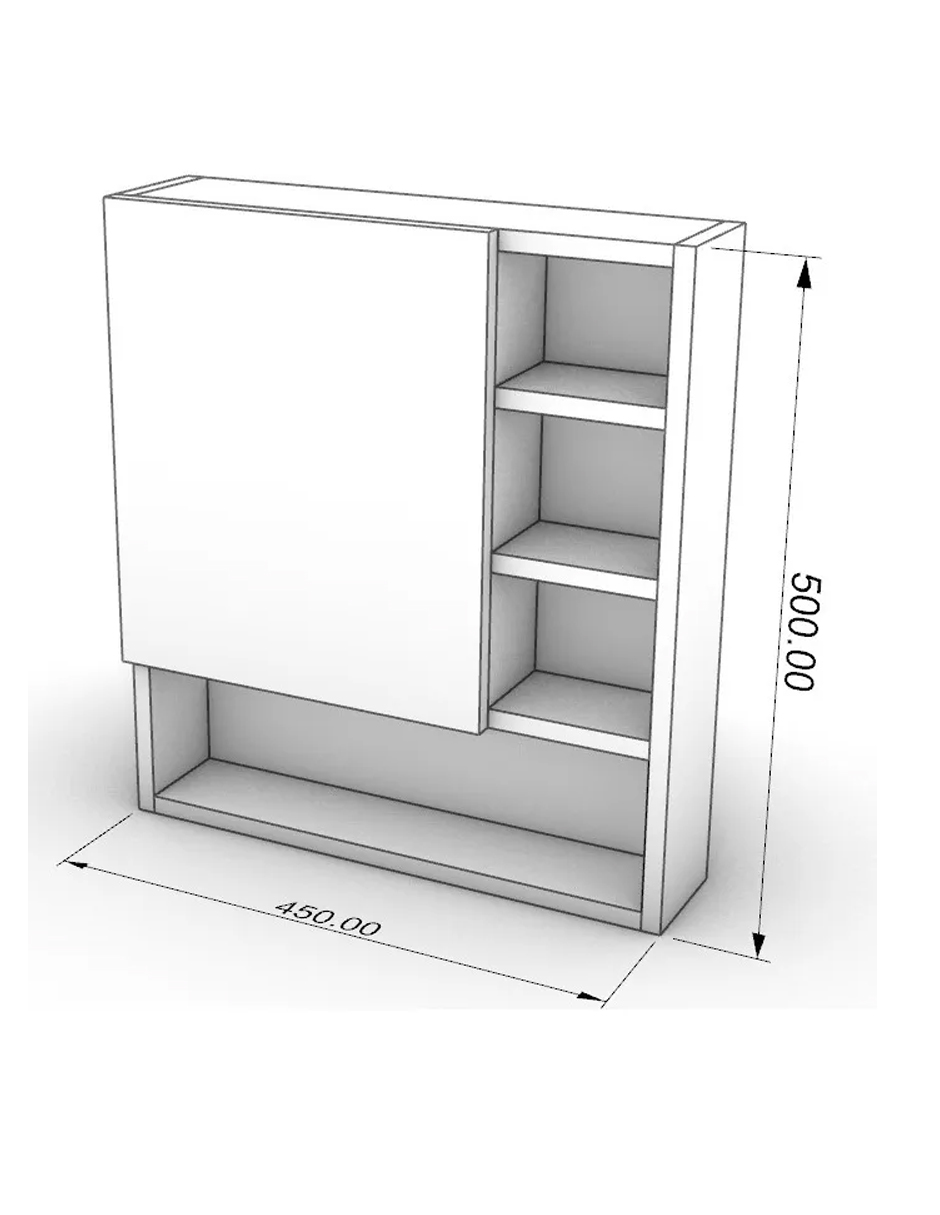 Foto 3 | Botiquin Repisa Mdf 50cm Pared Organizador Baño Blanco Hoja