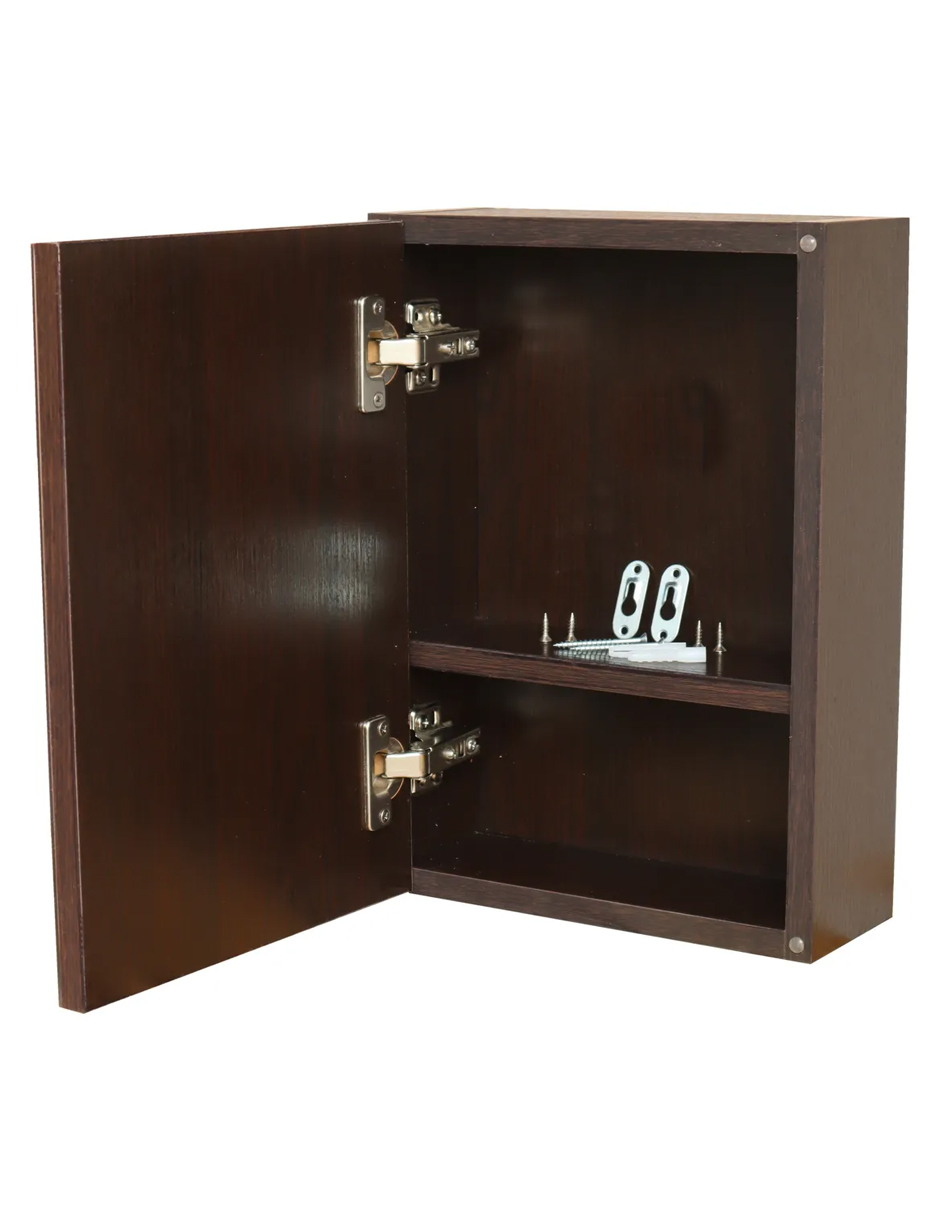 Botiquin Repisa Mdf 40cm Pared Organizador Baño Espejo Cafe