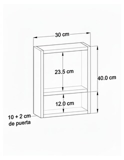 Foto 3 | Botiquin Repisa Mdf 40cm Pared Organizador Baño Espejo Cafe