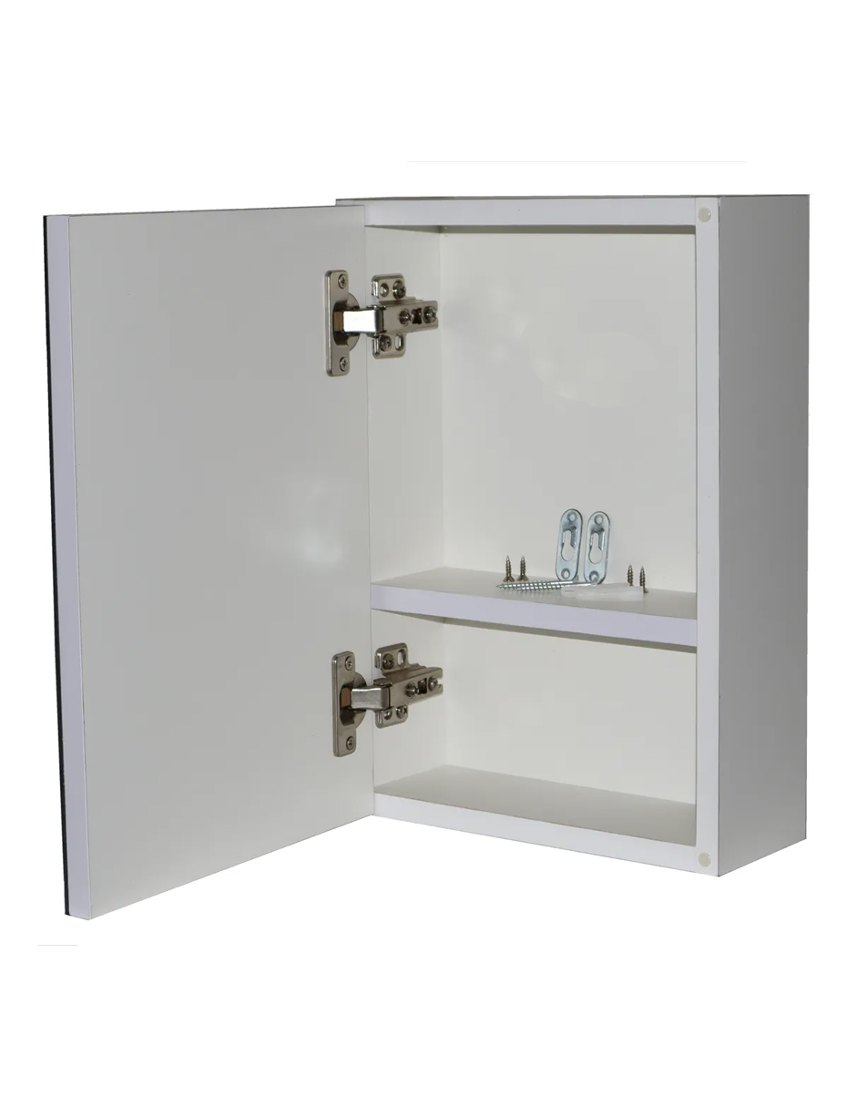 Botiquin Repisa Mdf 40cm Pared Organizador Baño Espejo Blanco