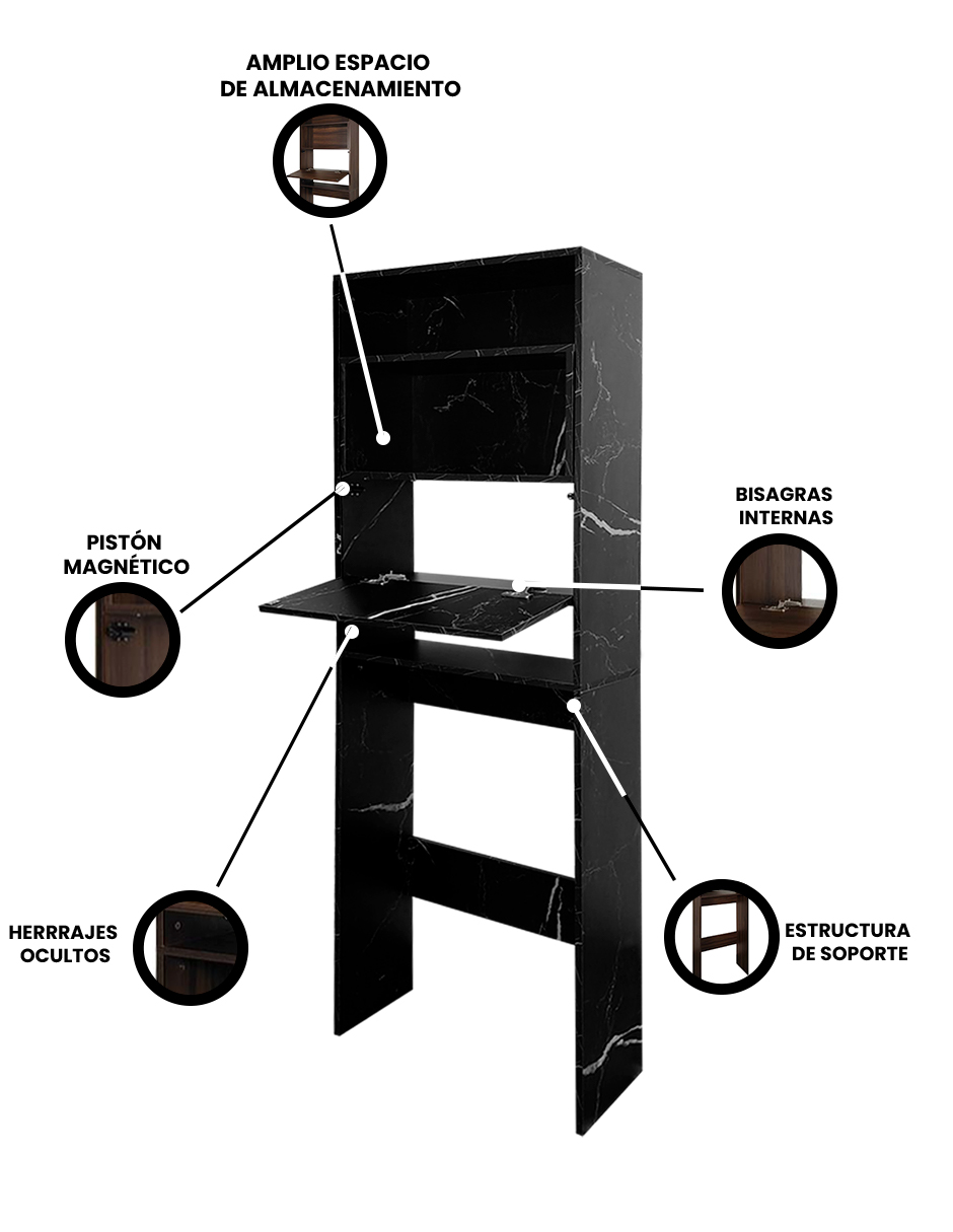 Foto 4 pulgar | Mueble Organizador para Baño 180 x 60 x 25 cm de Melamina