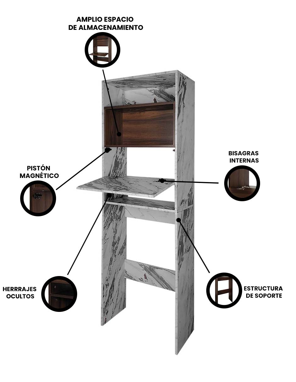 Foto 7 pulgar | Mueble Organizador de Baño Modelo Bilbao 180 x 60 x 25 cm
