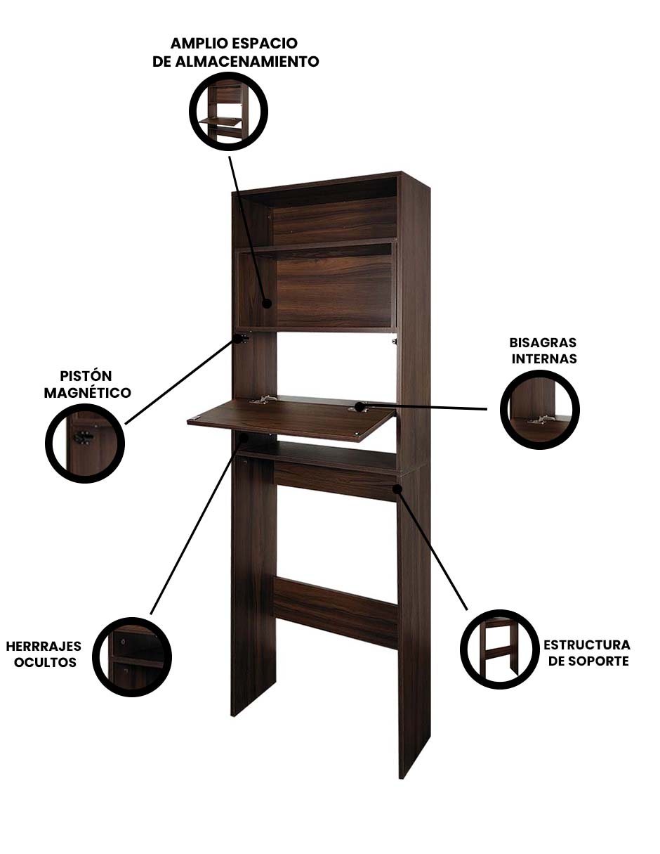 Foto 8 pulgar | Mueble Organizador para  Baño 180 x 60 x 25 cm de Melamina